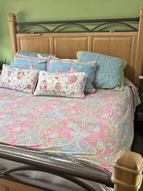 Tommy Hilfiger 100% Cotton Percale King Size Duvet Cover Set Plus Pink Sheet Set